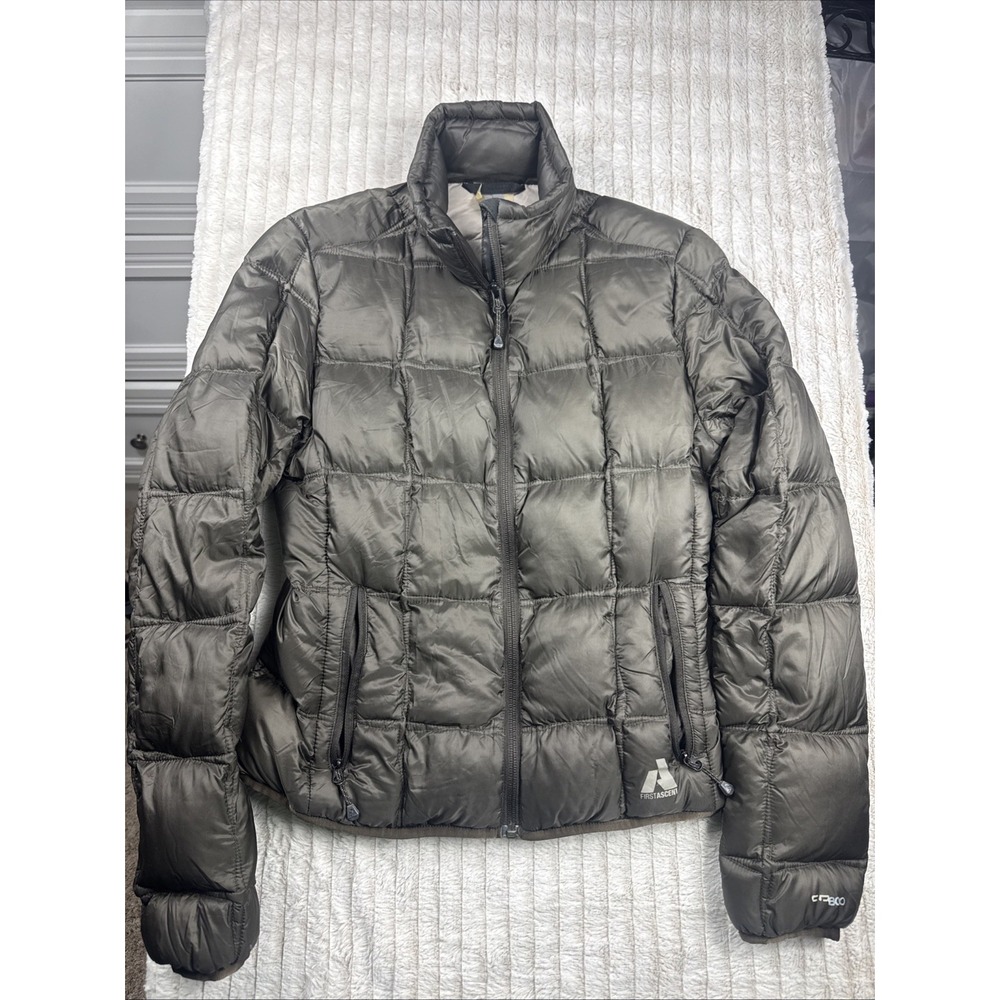 Eddie Bauer Puffer Jacket Womens XS Gray Whittaker First Ascent Goose Down EB800